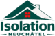 Logo d'isolation avec maison stylisée et texte.